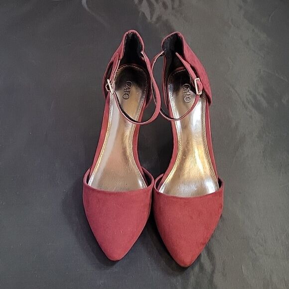 BRAND NEW CATO LOW HEEL ADJUSTABLE BUCKLE ANKLE STRAP POINTED TOE D'ORSAY SHOE - Picture 3 of 14